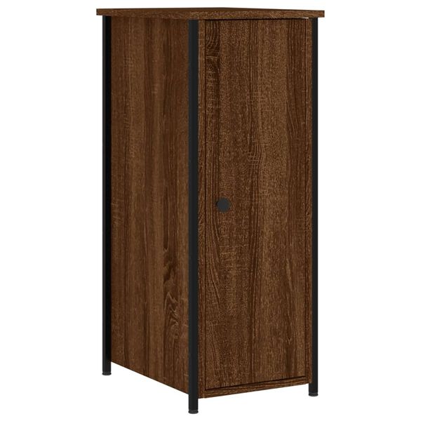 vidaXL Bedside Cabinet Brown Oak Engineered wood, iron Medium