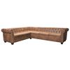 vidaXL Chesterfield Corner Sofa 6-Seater Brown Faux Leather