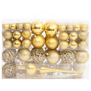 vidaXL Christmas Bauble Set 111 Pieces Gold Polystyrene