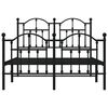 vidaXL Metal Bed Frame without Mattress with Footboard Black 120 x 74.8 "