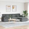 vidaXL Modular Sofa with Footstool and Cushions Dark Gray