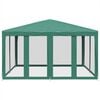 vidaXL Party Tent Green HDPE (High-Density Polyethylene), Powder-Coated Iron
