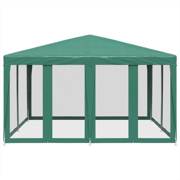 vidaXL Party Tent Green HDPE (High-Density Polyethylene), Powder-Coated Iron