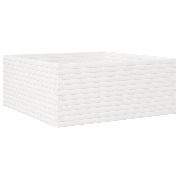 vidaXL Garden Planter White Solid pine wood Plenty of space