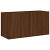 vidaXL TV Wall Unit Brown Oak Engineered wood Medium TV Wall Unit