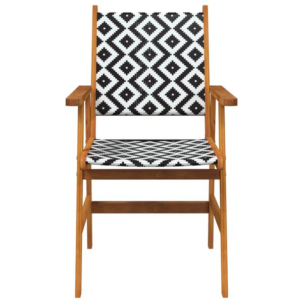 vidaXL Garden Chair Set of 4 Brown and Black/White Pattern