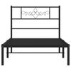vidaXL Bed Frame Black Powder-Coated Steel Single Bed Frame