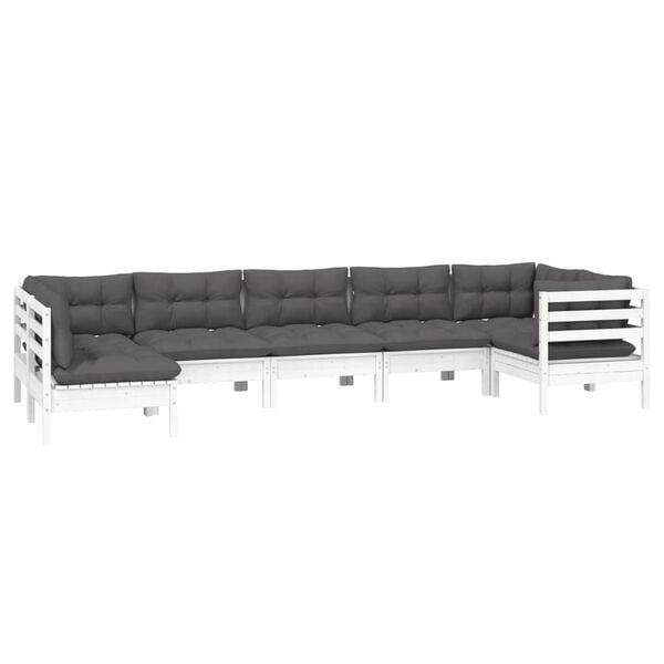 vidaXL Garden Lounge Set White and anthracite