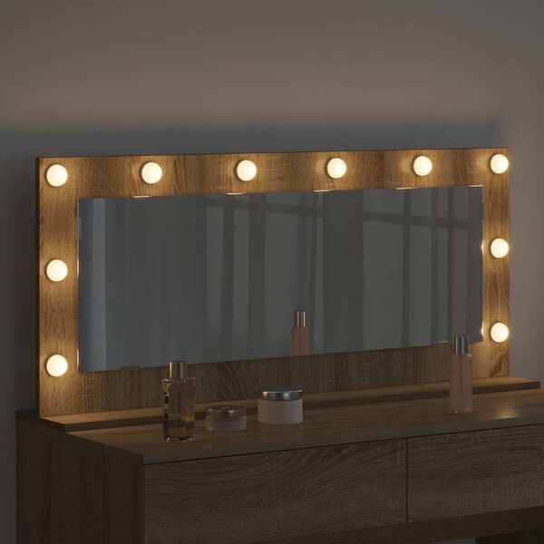 vidaXL Vanity Mirror with Mirror Sonoma Oak 39.37 x 17.72 x 7.09 in