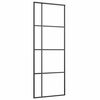 vidaXL Sliding Door Frosted ESG Glass and Aluminum 29.9"x80.7" Black
