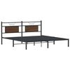 vidaXL Bed Frame Smoked oak Engineered wood and steel Double Bed Frame