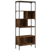 vidaXL Bookcase 5-Tier Smoked Oak 29.9"x13"x74.2" Engineered Wood