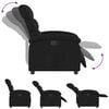 vidaXL Recliner Chair Black Fabric (100% polyester), metal, plywood Medium