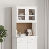 vidaXL Dresser Top White Solid pine wood, Glass Medium Dresser Top