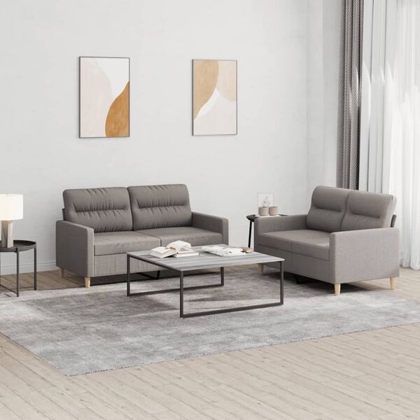 vidaXL Sofa Set Taupe Fabric (100% polyester), metal, textilene, plywood