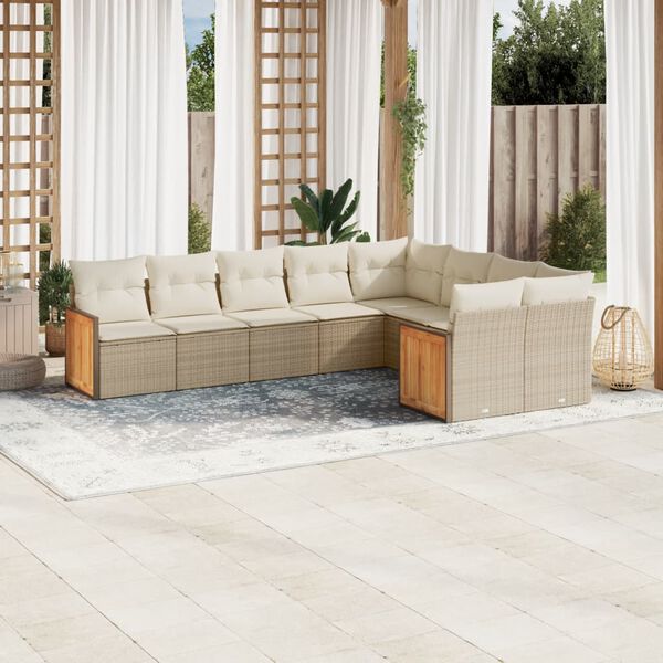 vidaXL Garden Sofa Set Beige and cream white