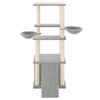 vidaXL Cat Tree Light Grey Engineered Wood, Plush, Sisal Medium-sized