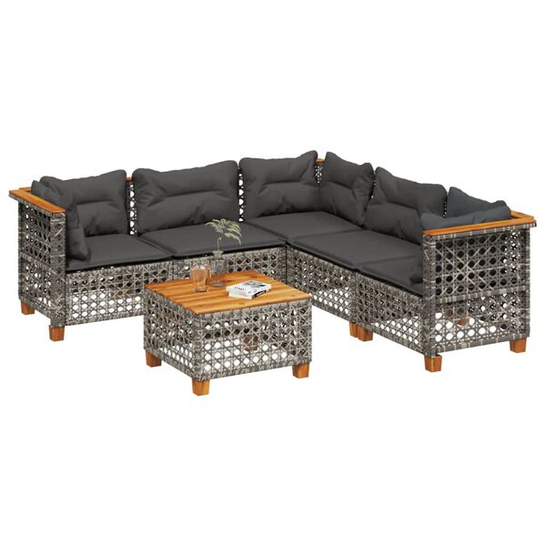 vidaXL Garden Sofa Set Grey
