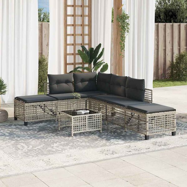 vidaXL Garden Sofa Set Light Grey
