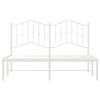 vidaXL Bed Frame White Steel 53 x 75 in Bed Frame Rectangular