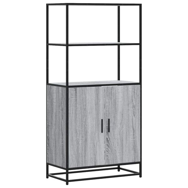 vidaXL Highboard Grey sonoma Engineered wood, metal Tall Highboard
