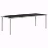 vidaXL Dining Table Black and grey Glass and powder-coated steel Large
