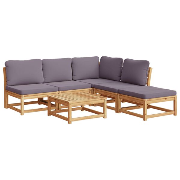 vidaXL Garden Lounge Set Dark gray, Natural wood