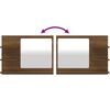 vidaXL Mirror Brown oak Engineered wood, acrylic Medium Bathroom Mirror