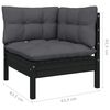 vidaXL Garden Lounge Set Black Solid Pine Wood Standard Modular