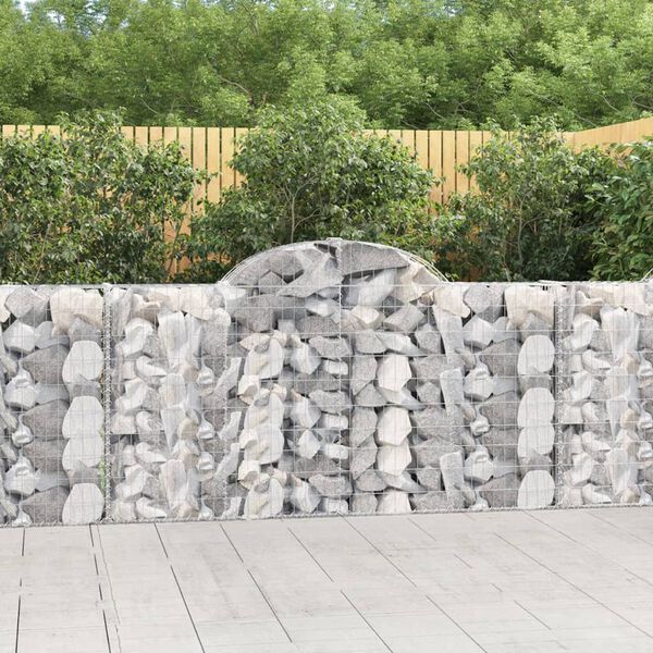vidaXL Gabion Basket Set of 12 Silver Galvanized Iron