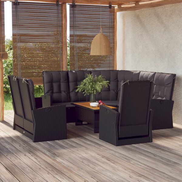 vidaXL Garden Lounge Set Black