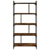 vidaXL Bookcase Smoked Oak Engineered Wood 5-Tier Adjustable Feet