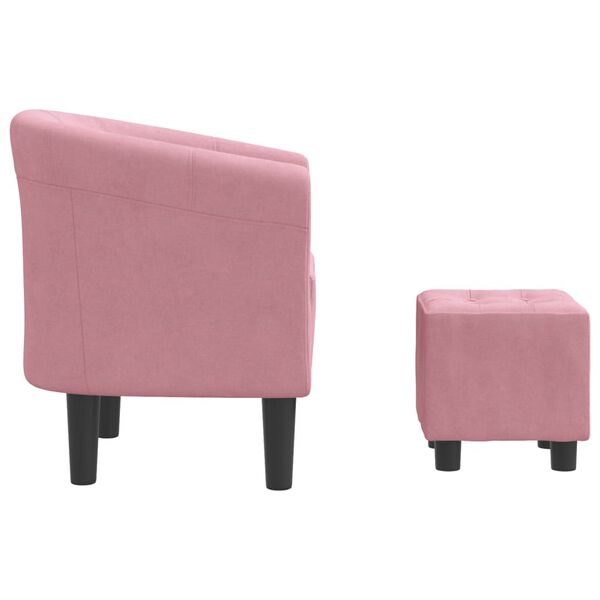 vidaXL Tub Chair Pink Velvet (100% polyester), pinewood, plywood, foam