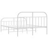 vidaXL Bed Frame White Powder-coated Steel Super King Bed Frame