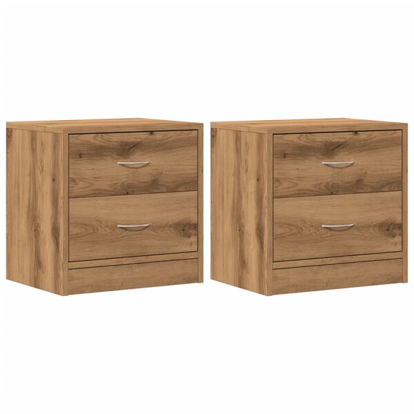 vidaXL Bedside Cabinet Set of 2 Artisan Oak Engineered Wood Small