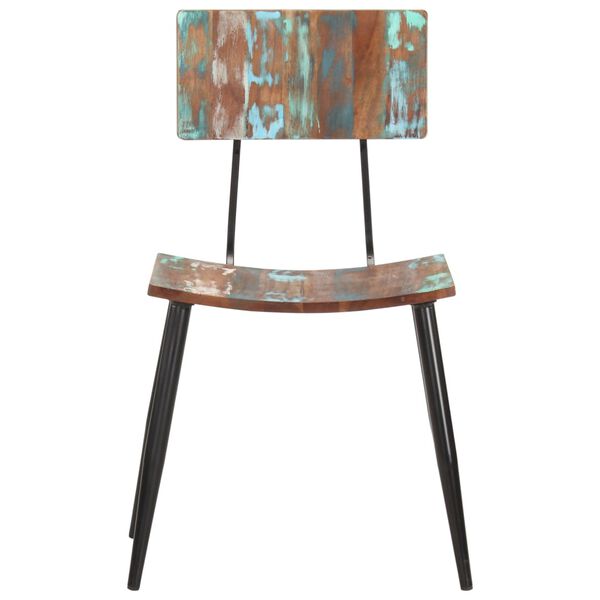 vidaXL Dining Chair Set of 6 Multicolors Solid reclaimed wood, iron