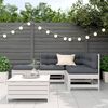 vidaXL 5 Piece Patio Lounge Set with Cushions White Solid Wood Pine