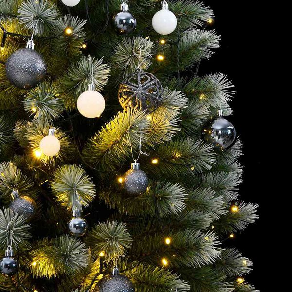 vidaXL Artificial Hinged Christmas Tree 150 LEDs & Ball Set 59.1"