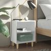 vidaXL Bed Cabinet White Engineered wood, Solid eucalyptus wood Medium
