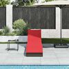 vidaXL Folding Sun Lounger with Cushion and Storage Brown Poly Rattan