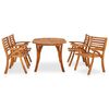 vidaXL 5 Piece Garden Dining Set 59.1" x 35.4" Solid Acacia Wood