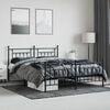 vidaXL Bed Frame Black Steel 63 x 79 in Bed Frame Rectangular