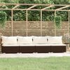 vidaXL 4-Seater Sofa Brown PE Rattan 4-Seater Modular 4-Seater Sofa