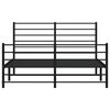 vidaXL Bed Frame Black Steel King Bed Frame Rectangular Traditional