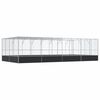 vidaXL Aviary Silver and Charcoal Galvanized Steel Large Aviary