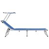 vidaXL Sun Lounger Blue Aluminum Standard Foldable Folding Sun Lounger