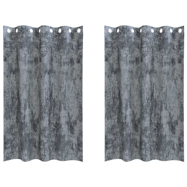 vidaXL Velvet Curtains 2 pcs Silver Grey 68.90 x 55.12 in Velvet