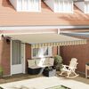 vidaXL Retractable Awning Green and yellow 157.48" x 118.11" Polyester
