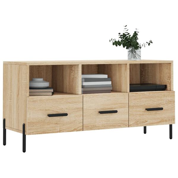 vidaXL TV Cabinet Sonoma Oak Engineered Wood 40.2 in x 14.2 in x 19.7 in