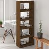 vidaXL Book Cabinet Honey Brown Solid Pinewood Tall Book Cabinet
